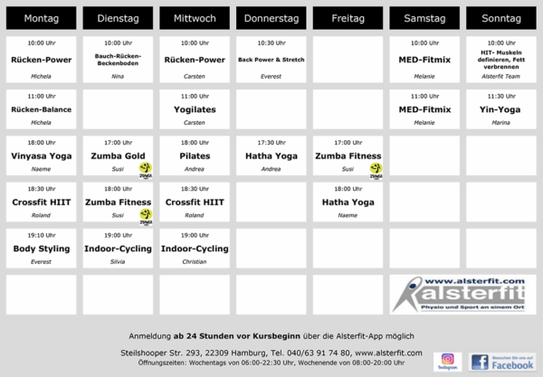 Kursplan Barmbek - Januar 2026